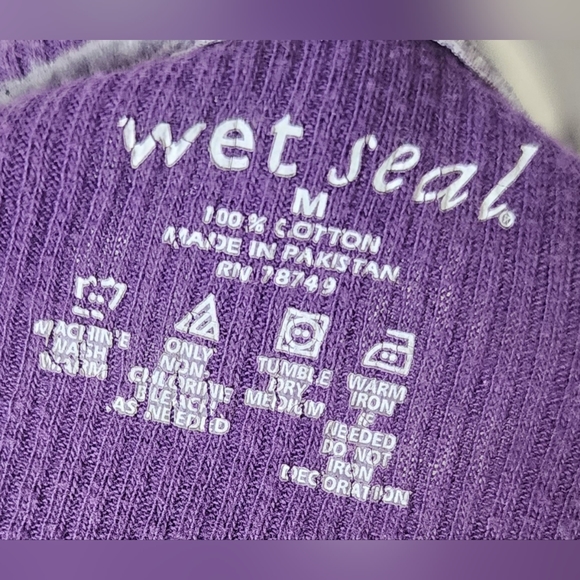 Wet Seal, lightweight purple thermal shirt, medium - Picture 3 of 3